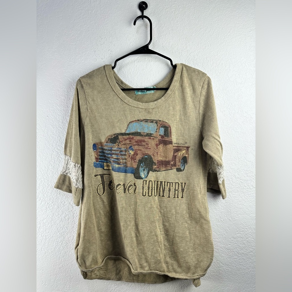 Southern Grace Beige “Always Country” Shirt Size XL - Picture 1 of 7